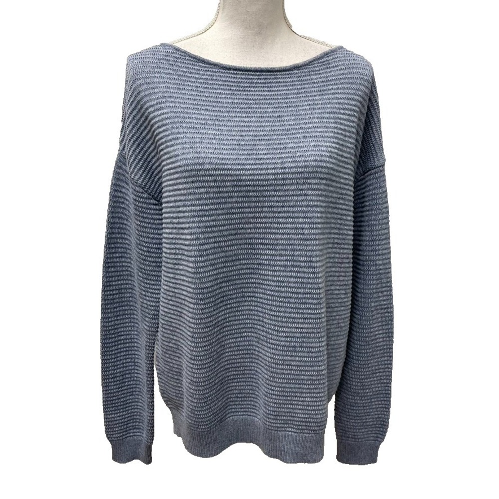 Theory Off-the-Shoulder Sweater in Heather Blue